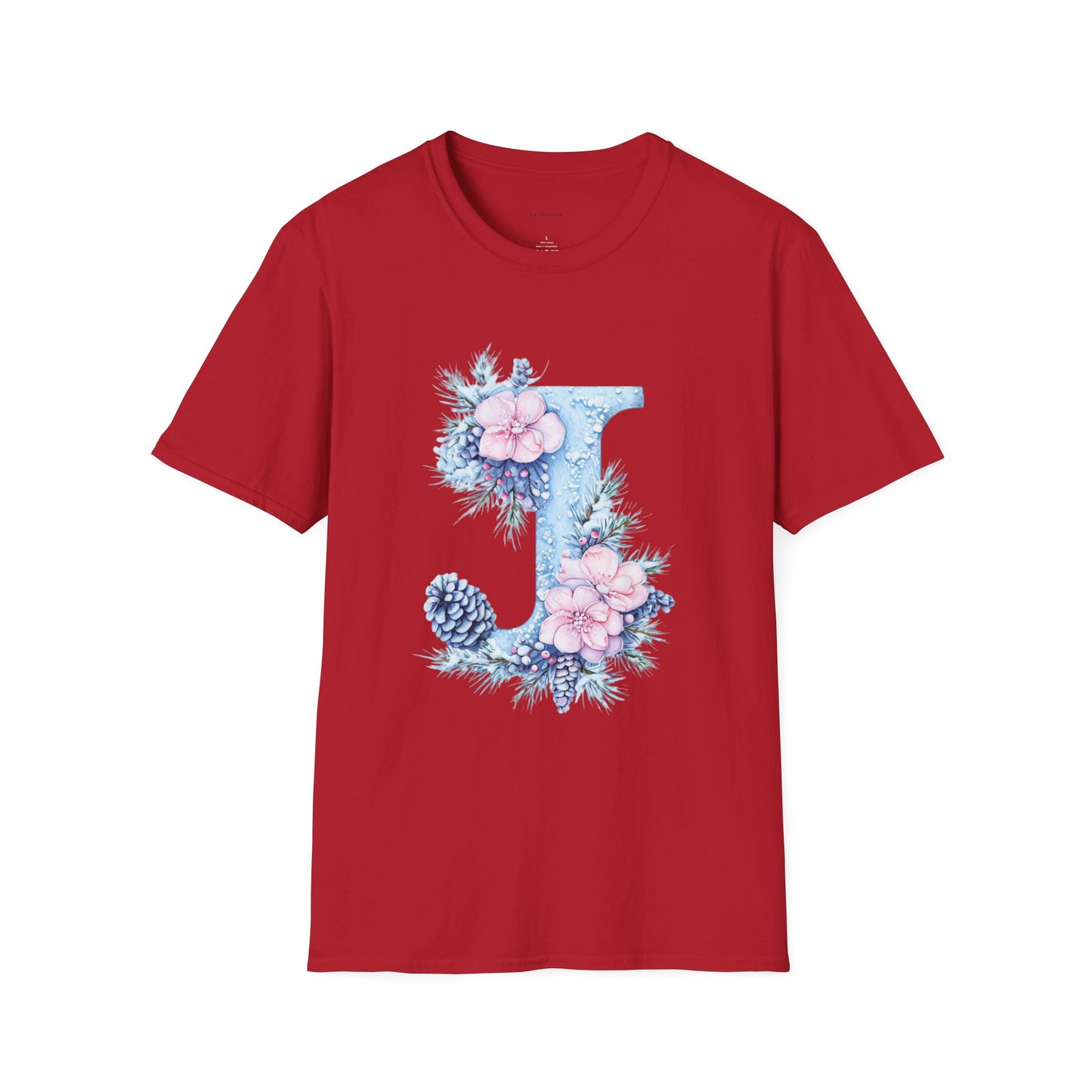 Floral Initial 'J' T-Shirt | Cozy Nature Lover Birthday Gift