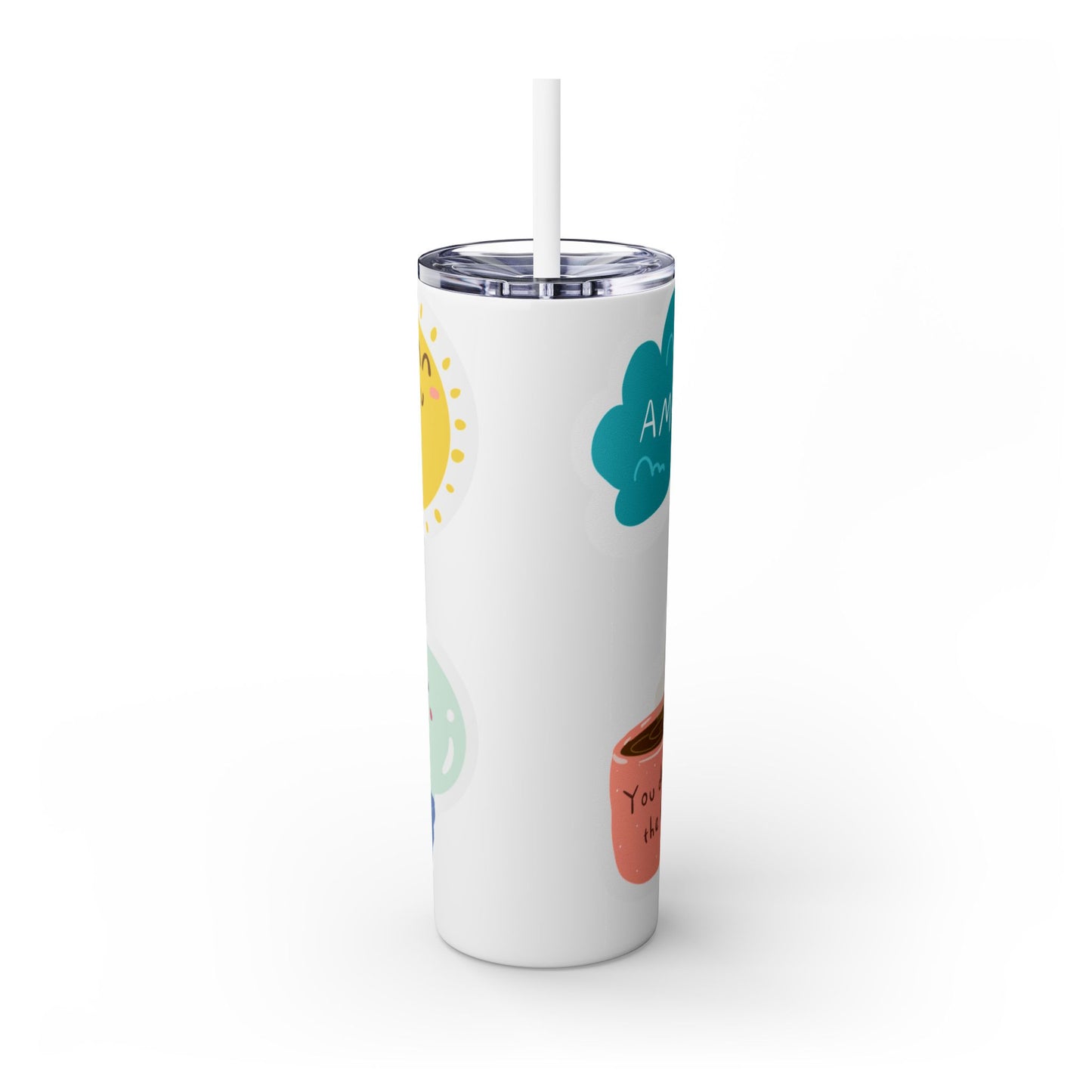 Motivational Skinny Tumbler, Empowerment Drinkware for Office, Inspirational Gift, Teacher Appreciation, Self-Care Item, Wellness