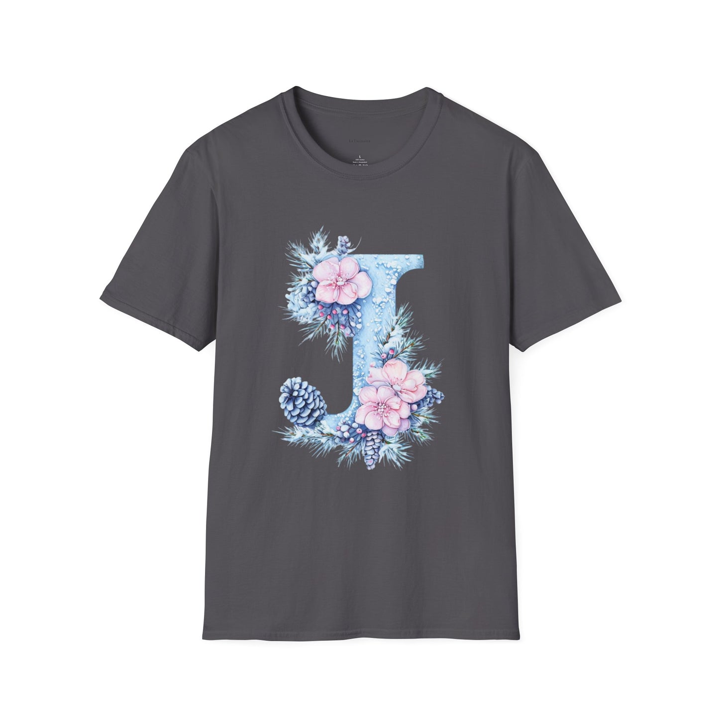 Floral Initial 'J' T-Shirt | Cozy Nature Lover Birthday Gift