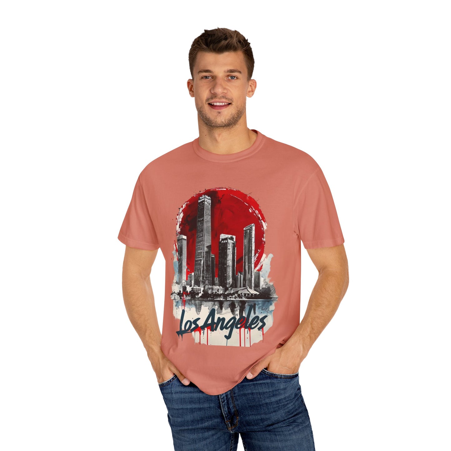 Los Angeles Skyline Unisex Garment-Dyed T-Shirt