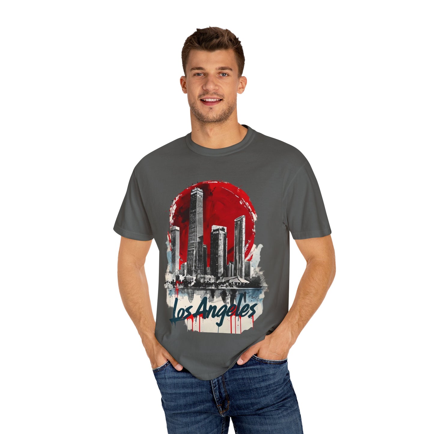 Los Angeles Skyline Unisex Garment-Dyed T-Shirt