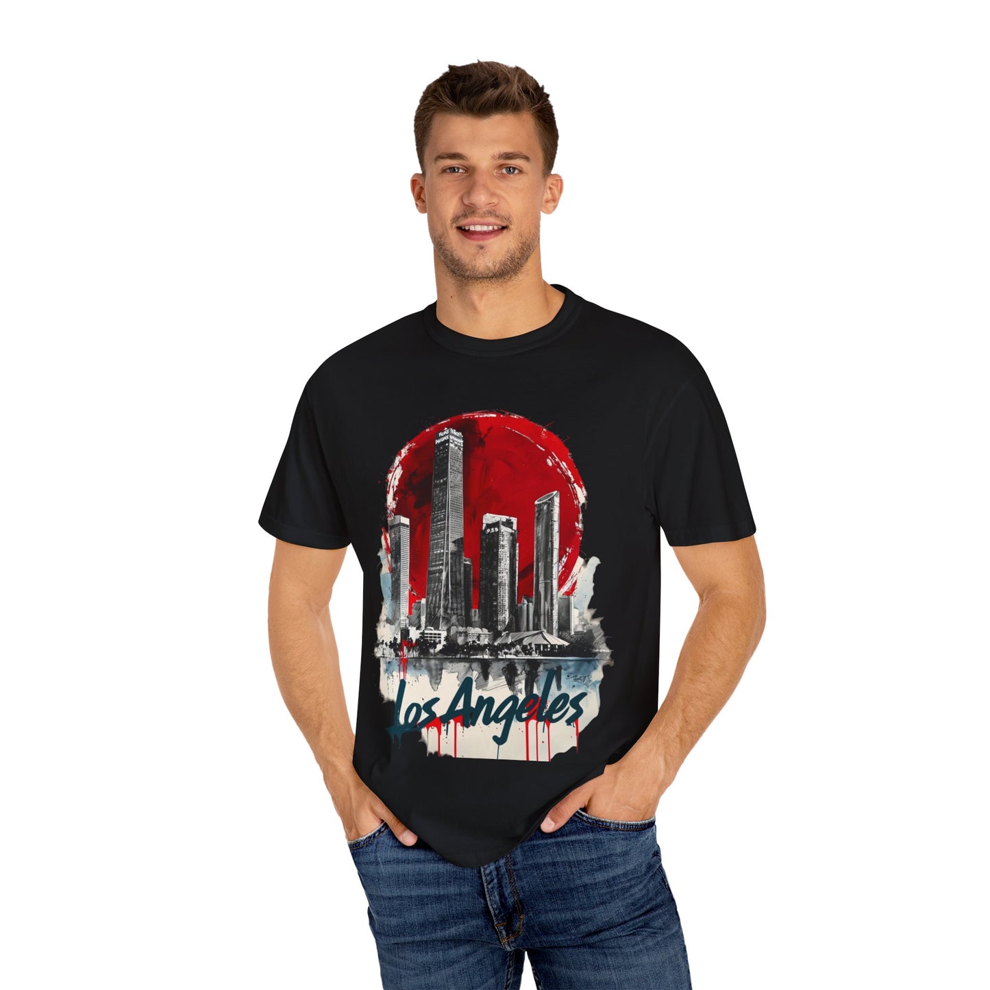 Los Angeles Skyline Unisex Garment-Dyed T-Shirt