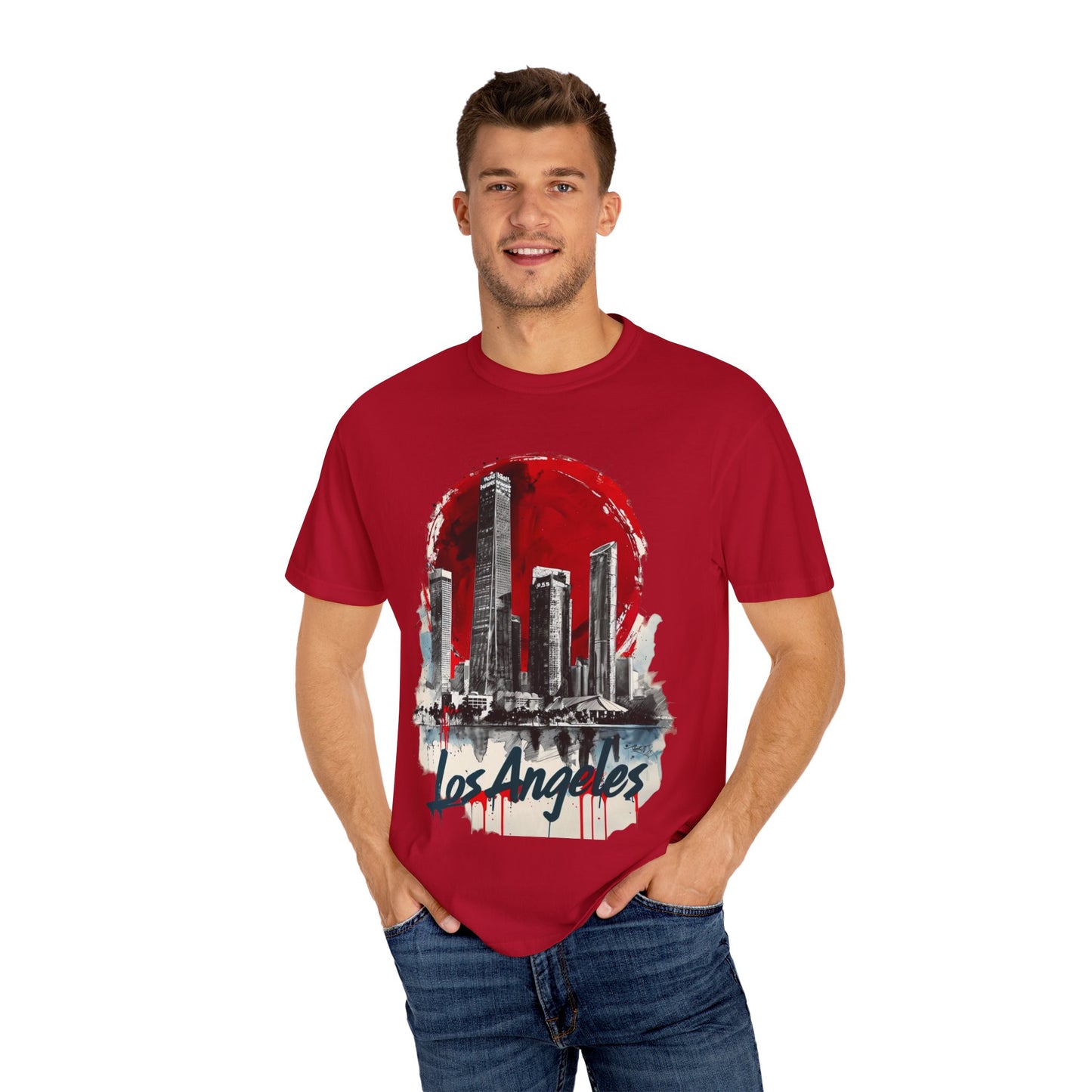 Los Angeles Skyline Unisex Garment-Dyed T-Shirt