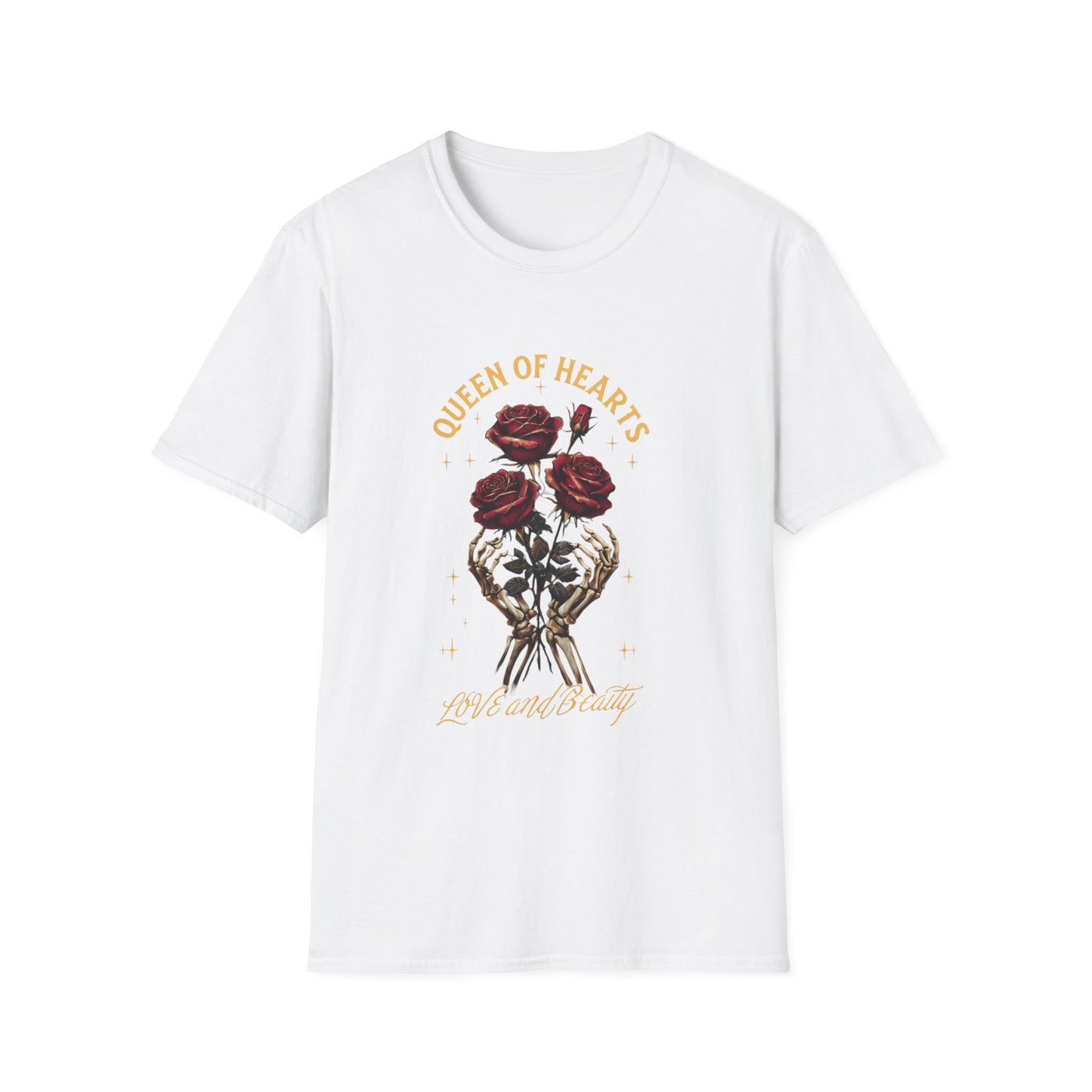 Queen of Hearts Floral T-Shirt - Love and Beauty Design