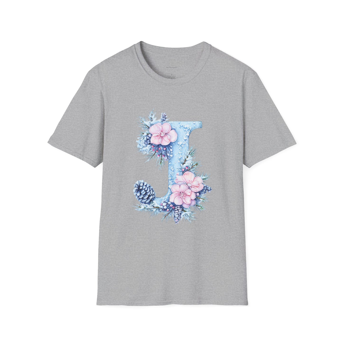 Floral Initial 'J' T-Shirt | Cozy Nature Lover Birthday Gift