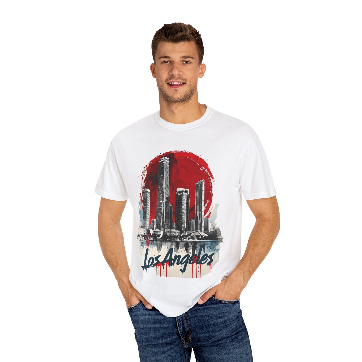 Los Angeles Skyline Unisex Garment-Dyed T-Shirt