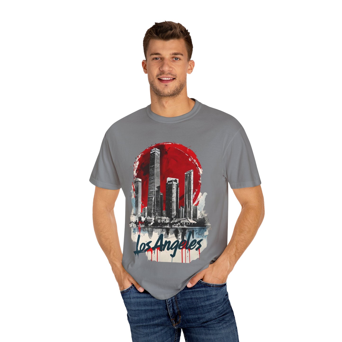 Los Angeles Skyline Unisex Garment-Dyed T-Shirt