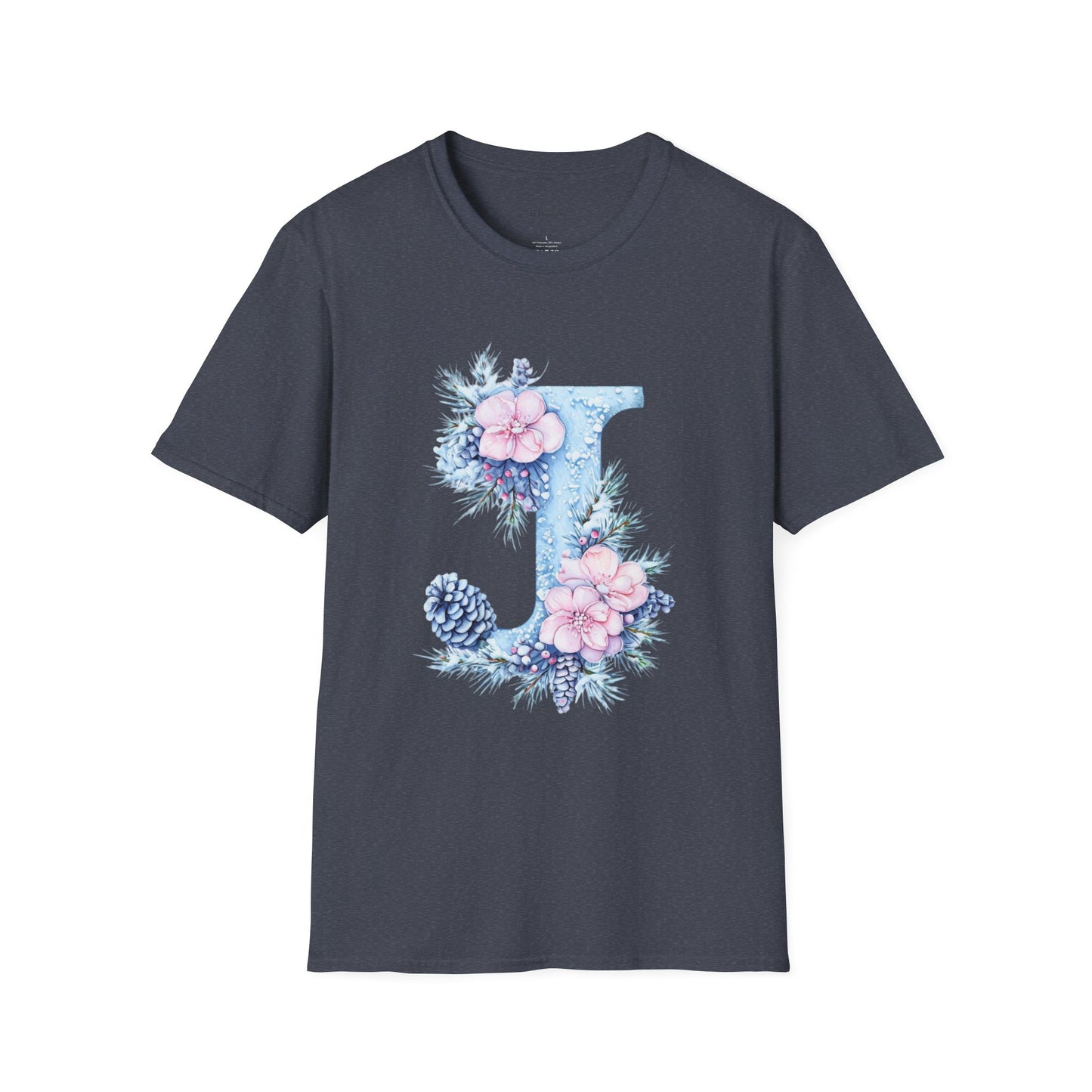 Floral Initial 'J' T-Shirt | Cozy Nature Lover Birthday Gift