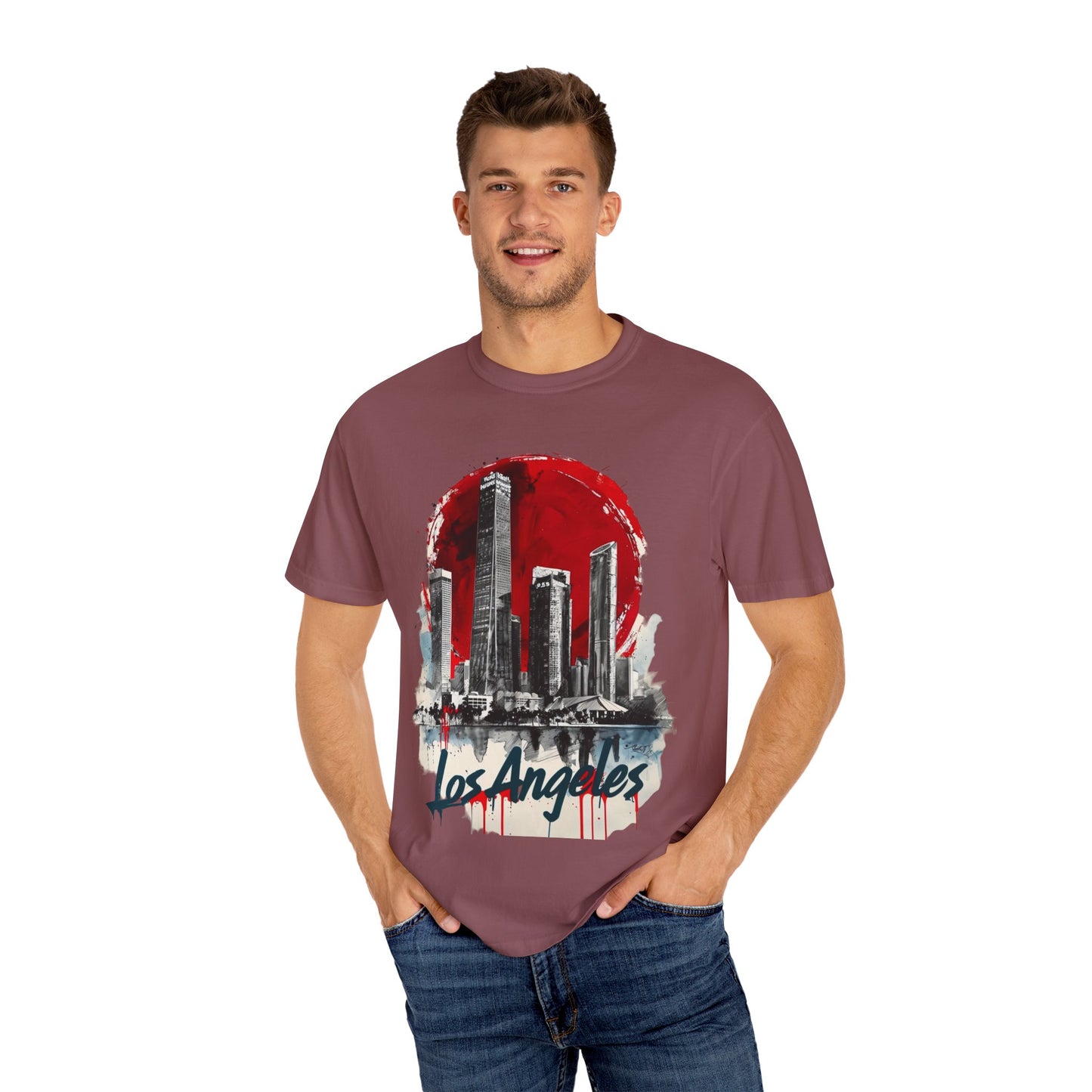 Los Angeles Skyline Unisex Garment-Dyed T-Shirt