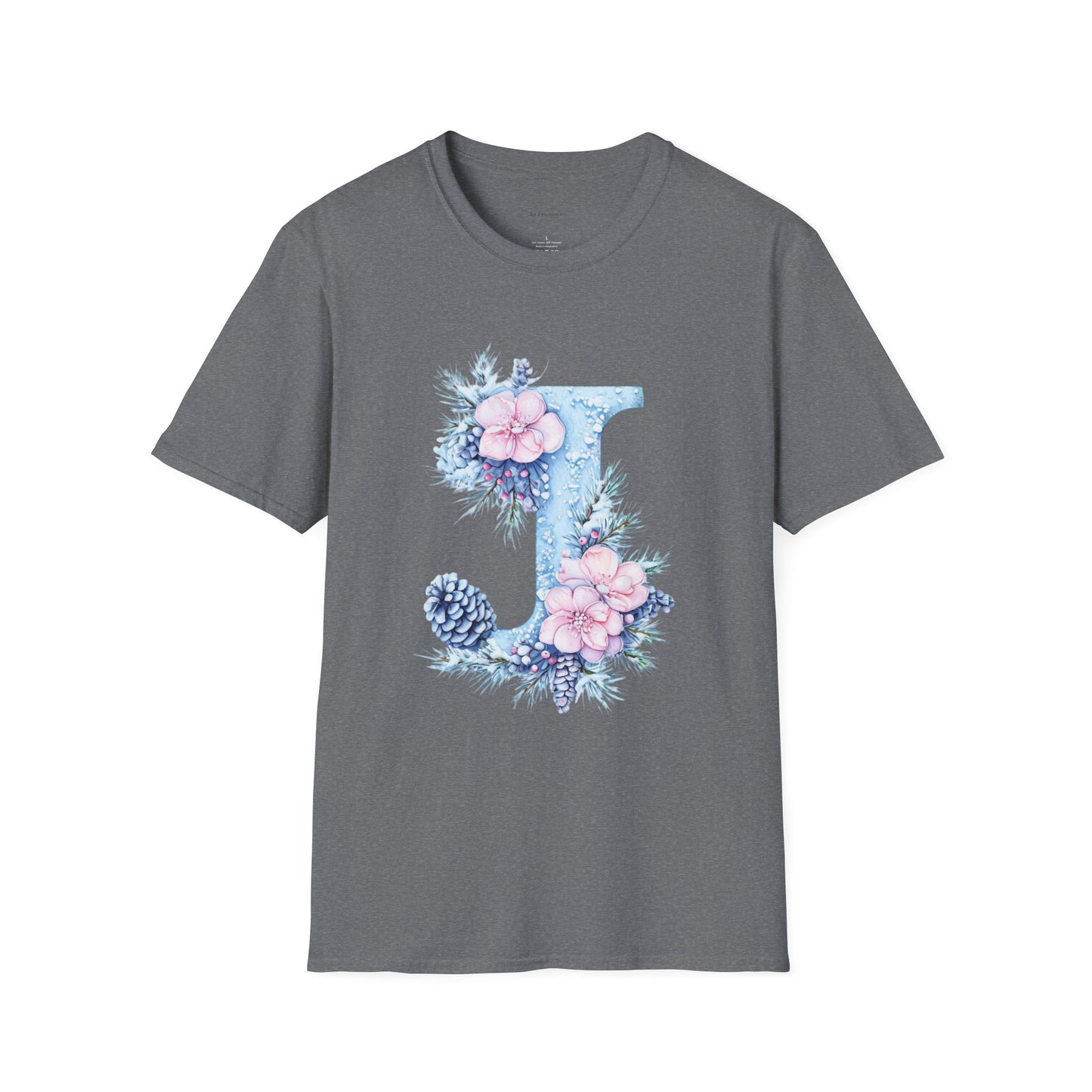 Floral Initial 'J' T-Shirt | Cozy Nature Lover Birthday Gift