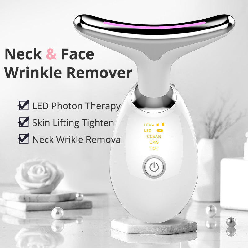 EMS Thermal Neck Lifting & Tightening Massager LED Light & Microcurrent Anti-Wrinkle Device