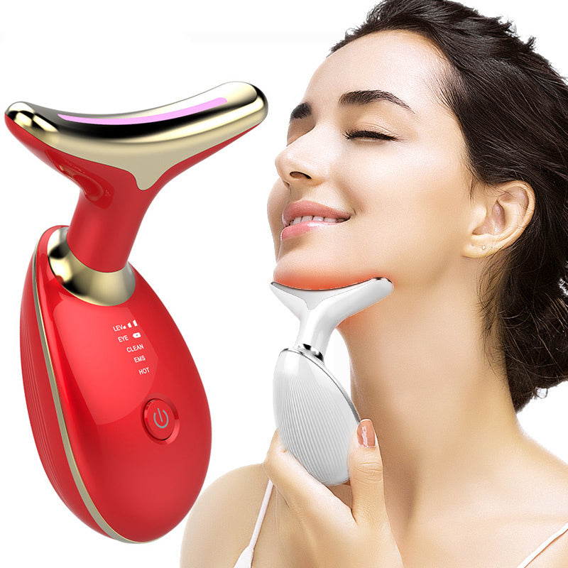 EMS Thermal Neck Lifting & Tightening Massager LED Light & Microcurrent Anti-Wrinkle Device
