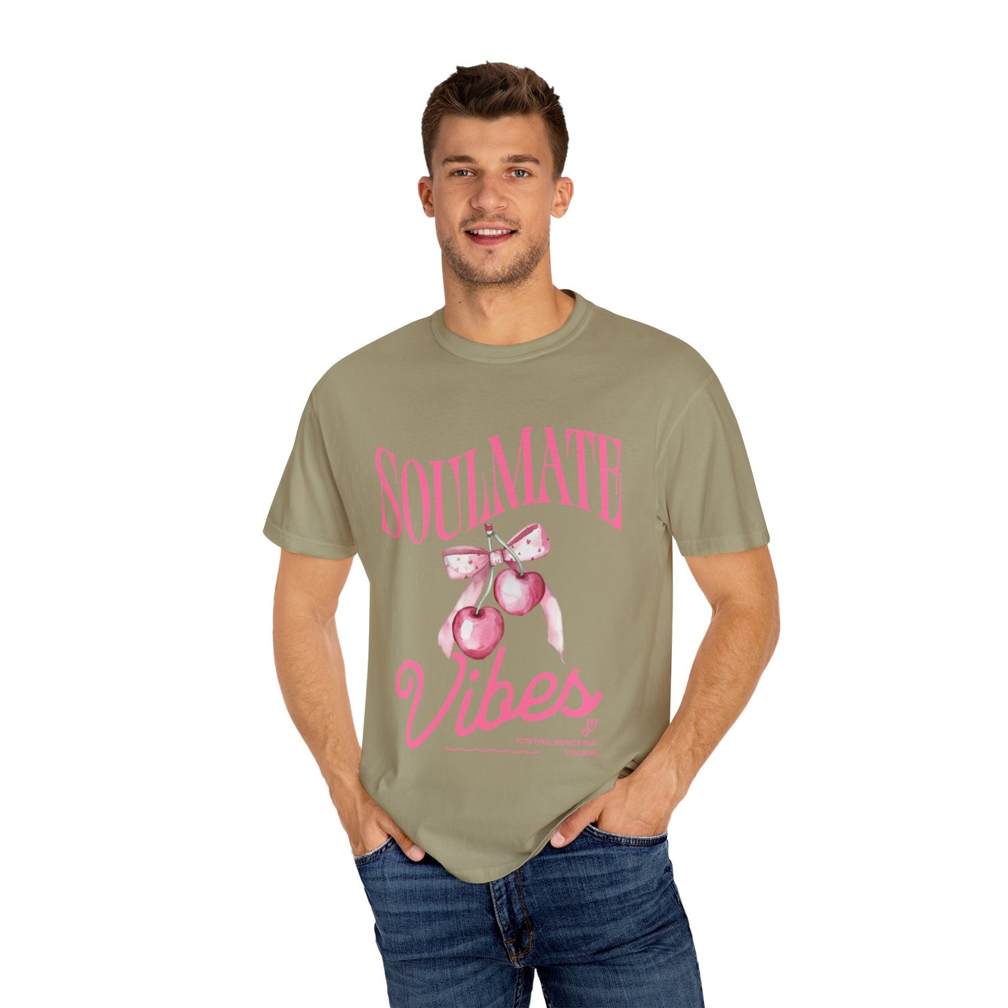 Soulmate Vibes Unisex Garment-Dyed T-Shirt - Cute and Cozy Valentine's Day Gift