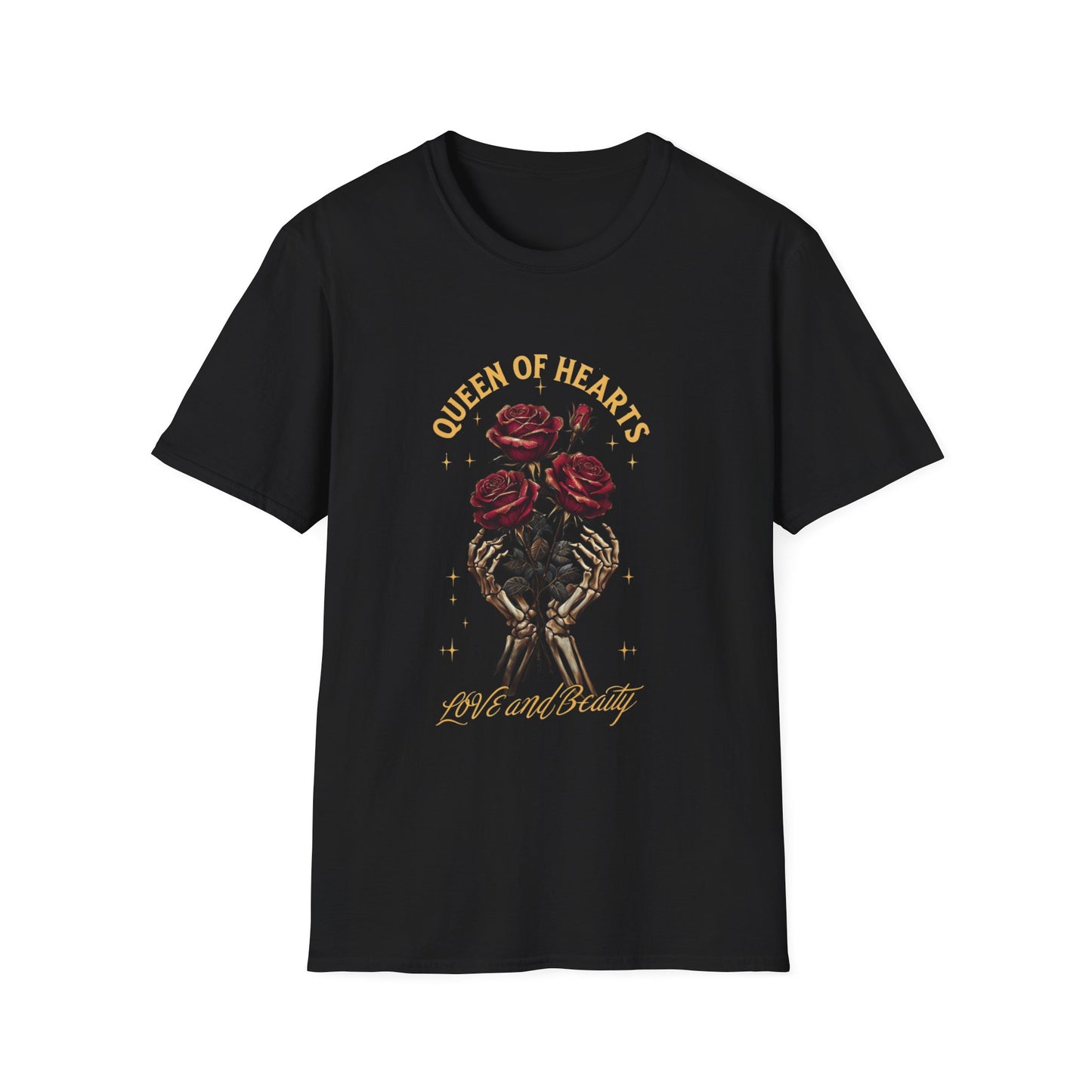 Queen of Hearts Floral T-Shirt - Love and Beauty Design