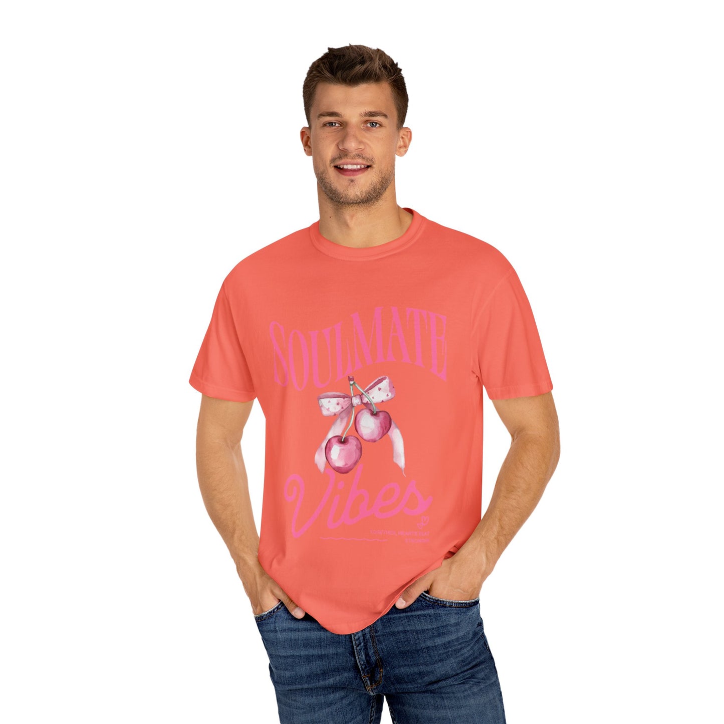 Soulmate Vibes Unisex Garment-Dyed T-Shirt - Cute and Cozy Valentine's Day Gift