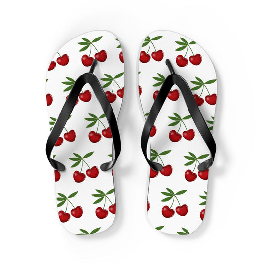 Cherry Print Flip Flops - Summer Beach Sandals for Vacation