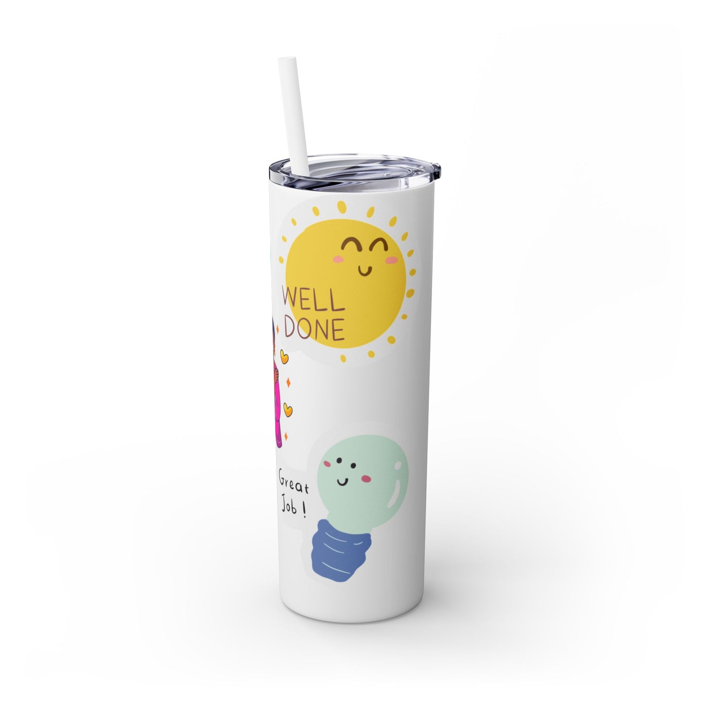 Motivational Skinny Tumbler, Empowerment Drinkware for Office, Inspirational Gift, Teacher Appreciation, Self-Care Item, Wellness
