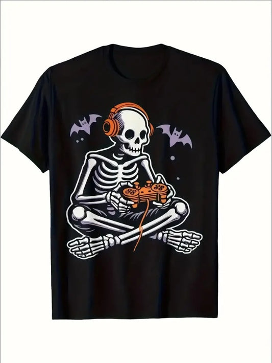 Becoming A Skeleton Gamer Video Game Halloween T-shirt